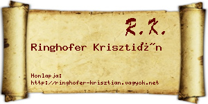 Ringhofer Krisztián névjegykártya
